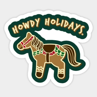 Howdy Holidays - Gingerbread Christmas Horse Sticker